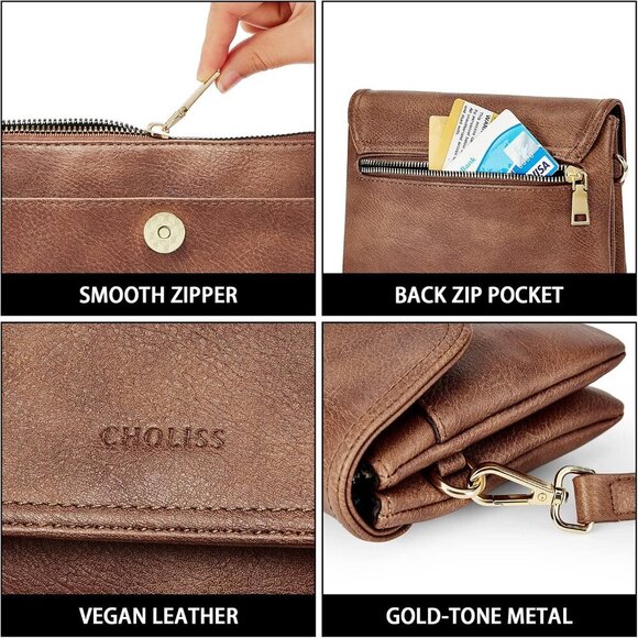 Small Crossbody Bags for Women, Vegan Leather Cell Phone Purse, Mini Travel Purs - Picture 5 of 6